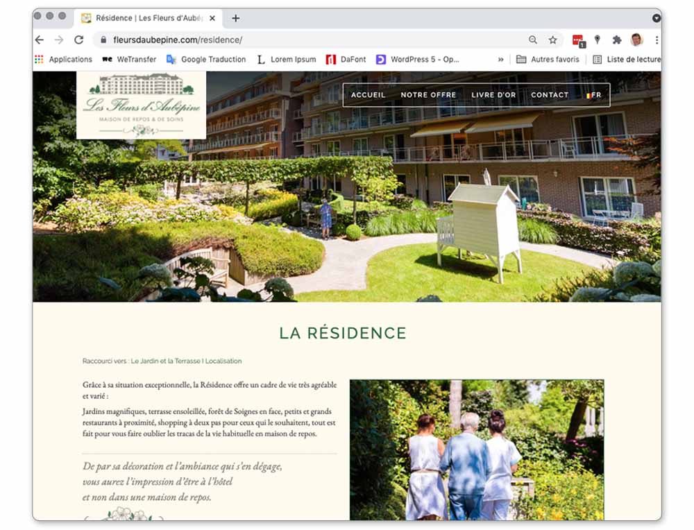 Site web Fleurs d'Aubépine
